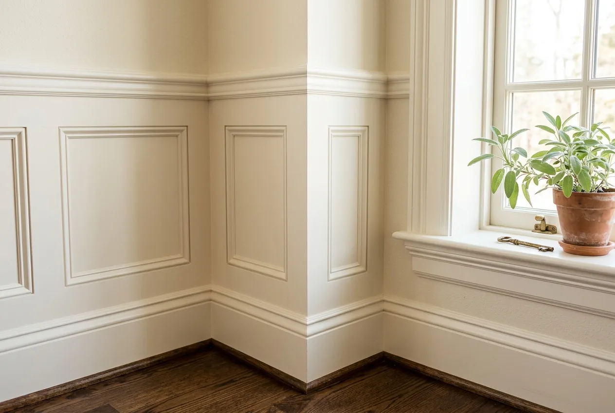 Crown moulding and trim detail in an Innisfil home