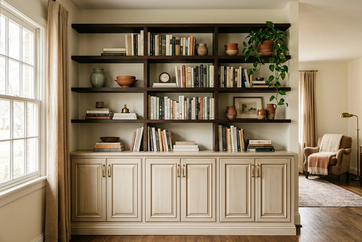 Built-in shelving and cabinetry by a Barrie finish carpenter