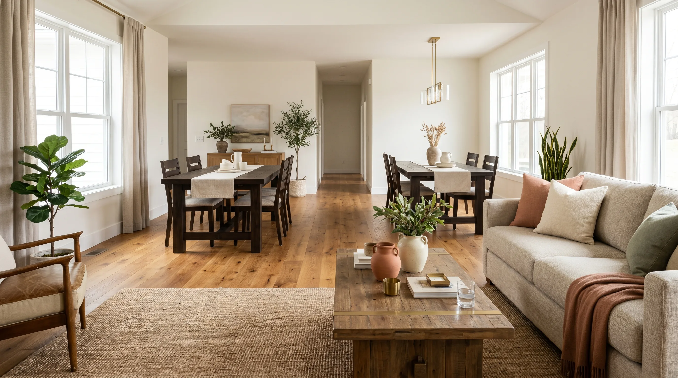 Wide-plank flooring installation in an Innisfil home
